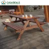 Set masă picnic cu banci din lemn Lora 160x145x72